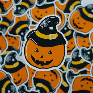 Pumpkin Witch Vinyl Sticker